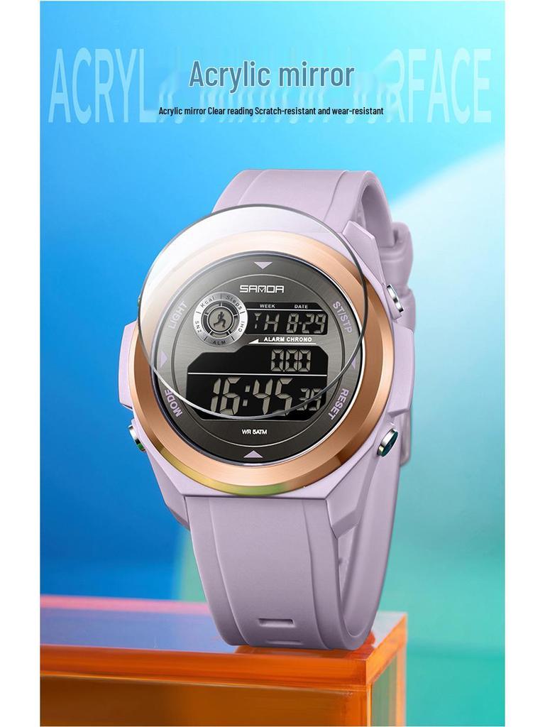 SANDA Unisex Sports Watch: Perpetual Calendar, Alarm, Dual Time Zones, Pedometer.