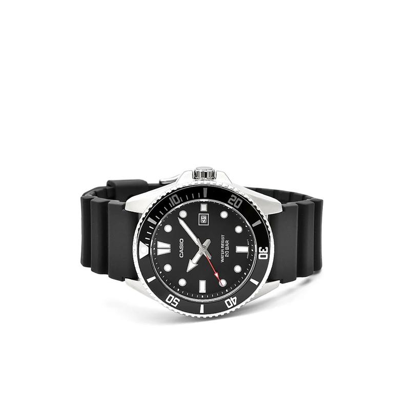 Casio STANDARD Series GENERAL Series 200 Meters Waterproof Quartz Movement Resin Strap Japanese and Korean Watch Men's Watch Black Dial MDV-107-1A1JF