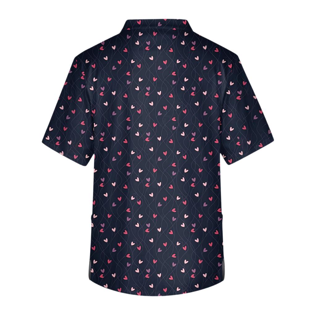 Men's Casual Short,Sleeved V,Neck Printed Front Pocket Top