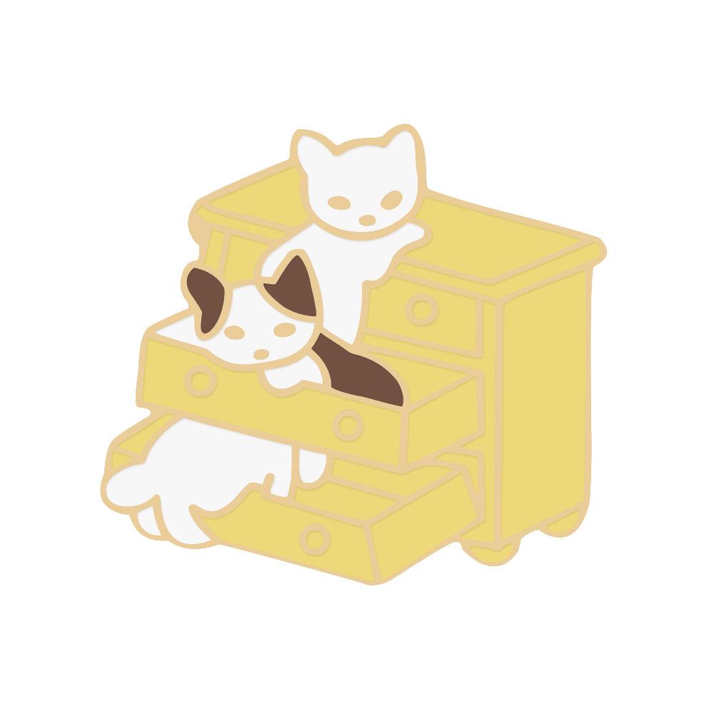 Creative Cartoon Cat Brooch: Hide-and-Seek Sleeping Cat Fashion Accessory for Clothing and Bags