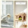 Drawable Bottom Bird Wooden House Pullable Bottom Hanging Bird Nest  Parrot Cage Accessories