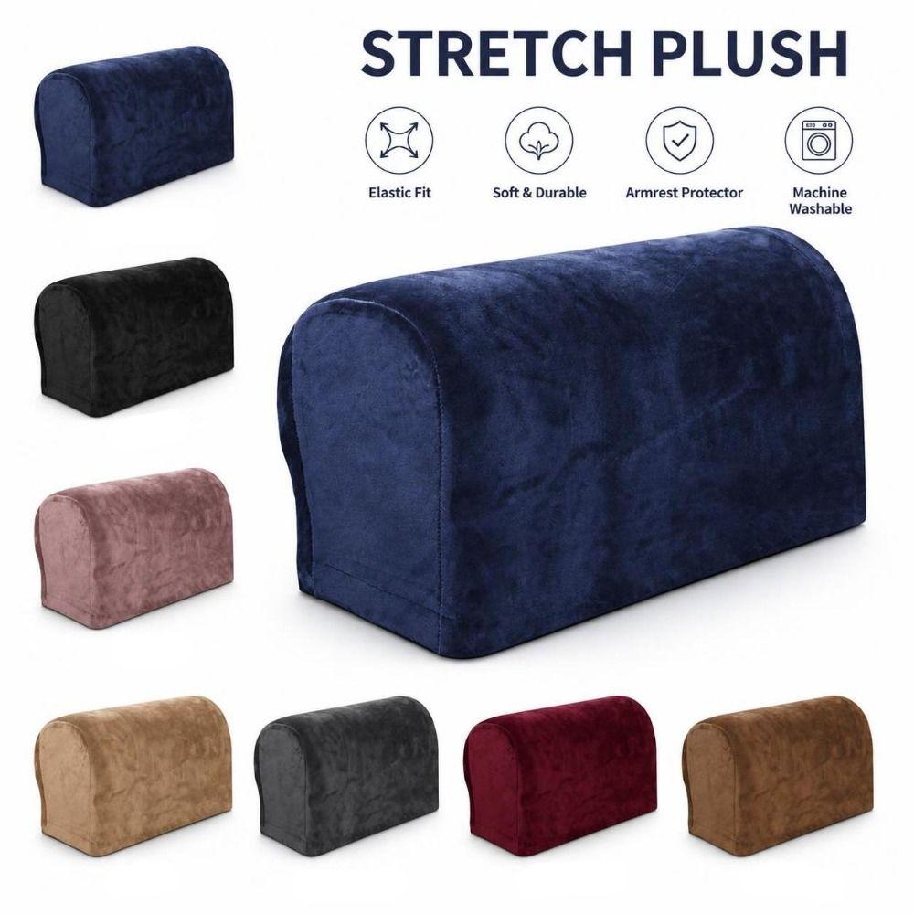 1pair Elastic Couch Arm Covers Solid Sofa Arm Protectors Sofa Armrest Covers Living Room Furniture