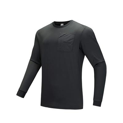 Outdoor Series Sports Casual Simple Solid Color Crew Neck Pullover Knit Sweater Men Sweater Dark-Gray 152516401-3