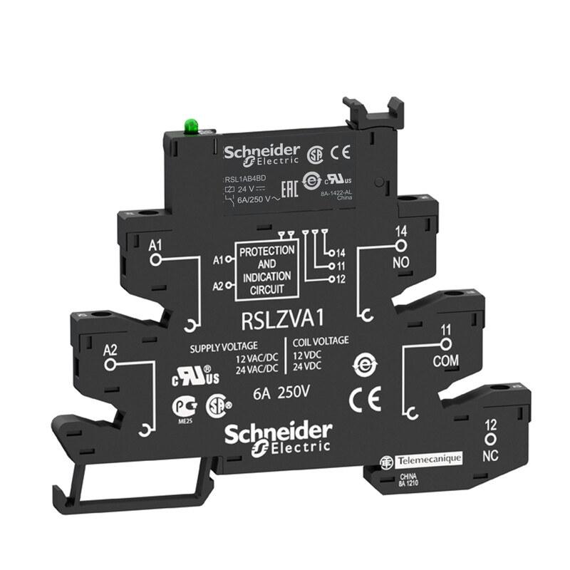 Interface Relay with LED, 24V, 1 C/O Contact