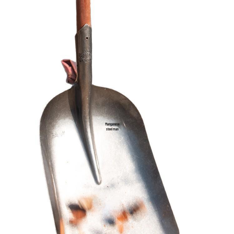 Manganese Steel Pointed Shovel for Home, Soil Digging, Construction, and Snow Removal; Outdoor Iron Snow Shovel.