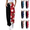 Women's Casual Fashion Christmas Print Casual Drawstring Elasticated Waist Drawstring Pants