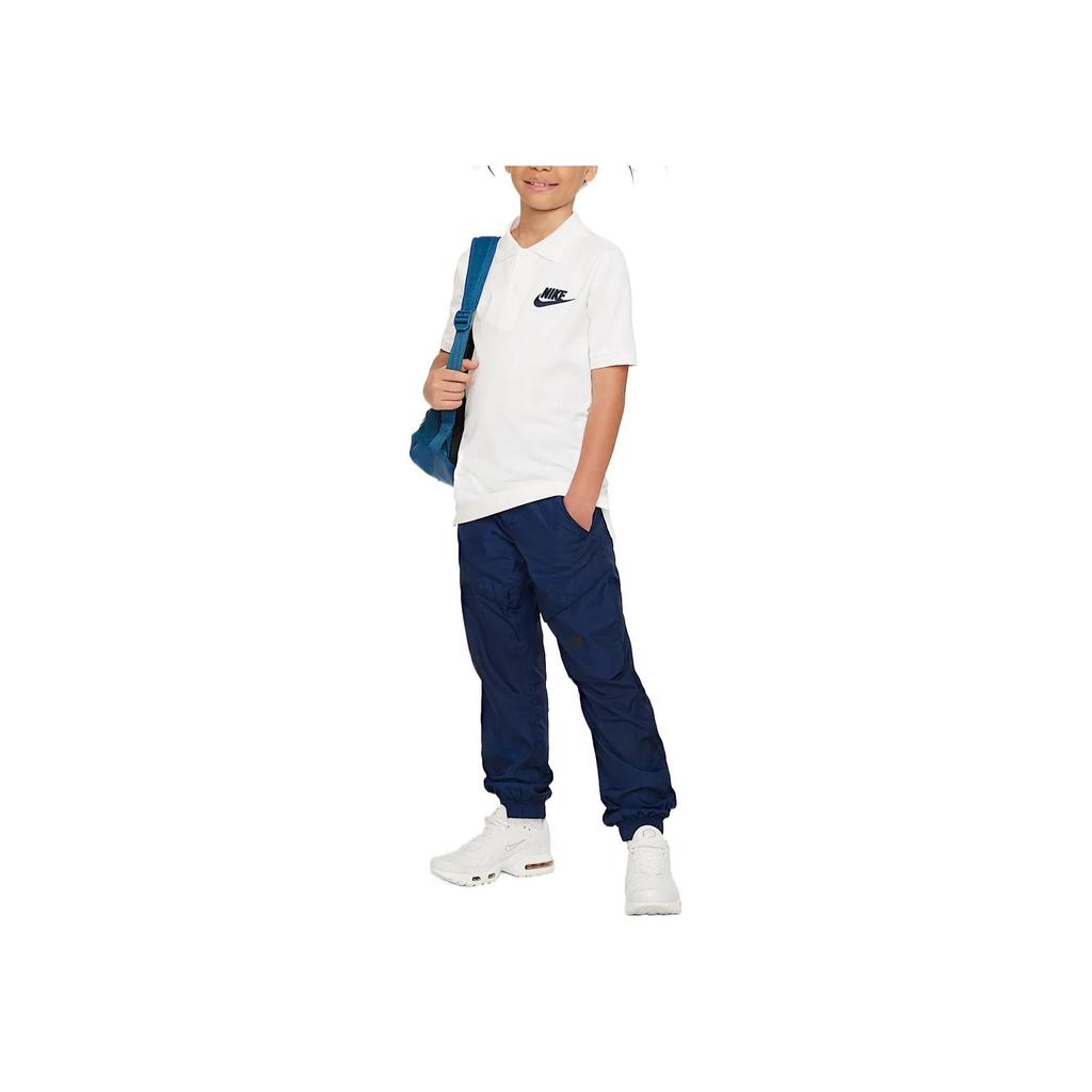 Nike Sportswear Polo T-Shirt Fashion Comfortable Soft Casual Short Sleeve Kids Tops White Obsidian 826437-100
