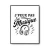 Poster I Can't I Have Music I Can't Minimalist | Photo Paper Poster 310 G Pearlescent Finish Size A2 Format | Decoration