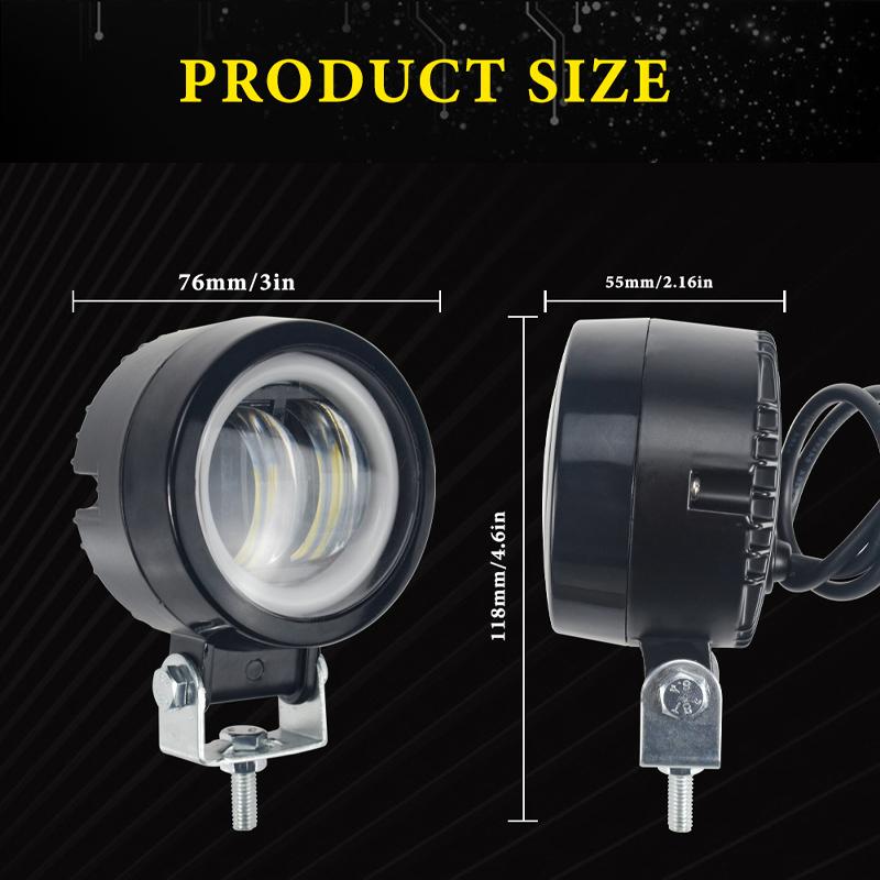 3INCH 20W Motorcycle LED Angel Eye Work Light Bar Spot Lamp Offroad Car Boat Truck SUV Pickup 12V 24V Driving Fog Lamp Headlight