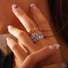 Europe, America 2025 carved ring trend stainless steel plated 18K gold men and women wear ring