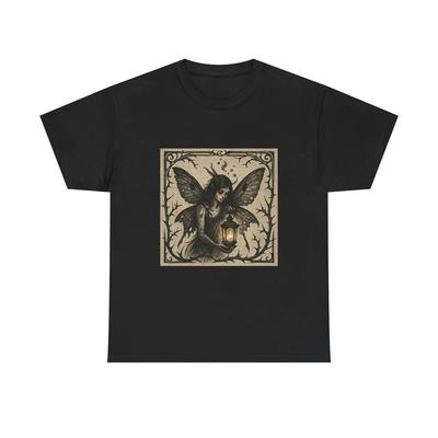 Unisex Erwachsenen T-Shirt Gotische Motte Fee Leuchtende Laterne Kunst