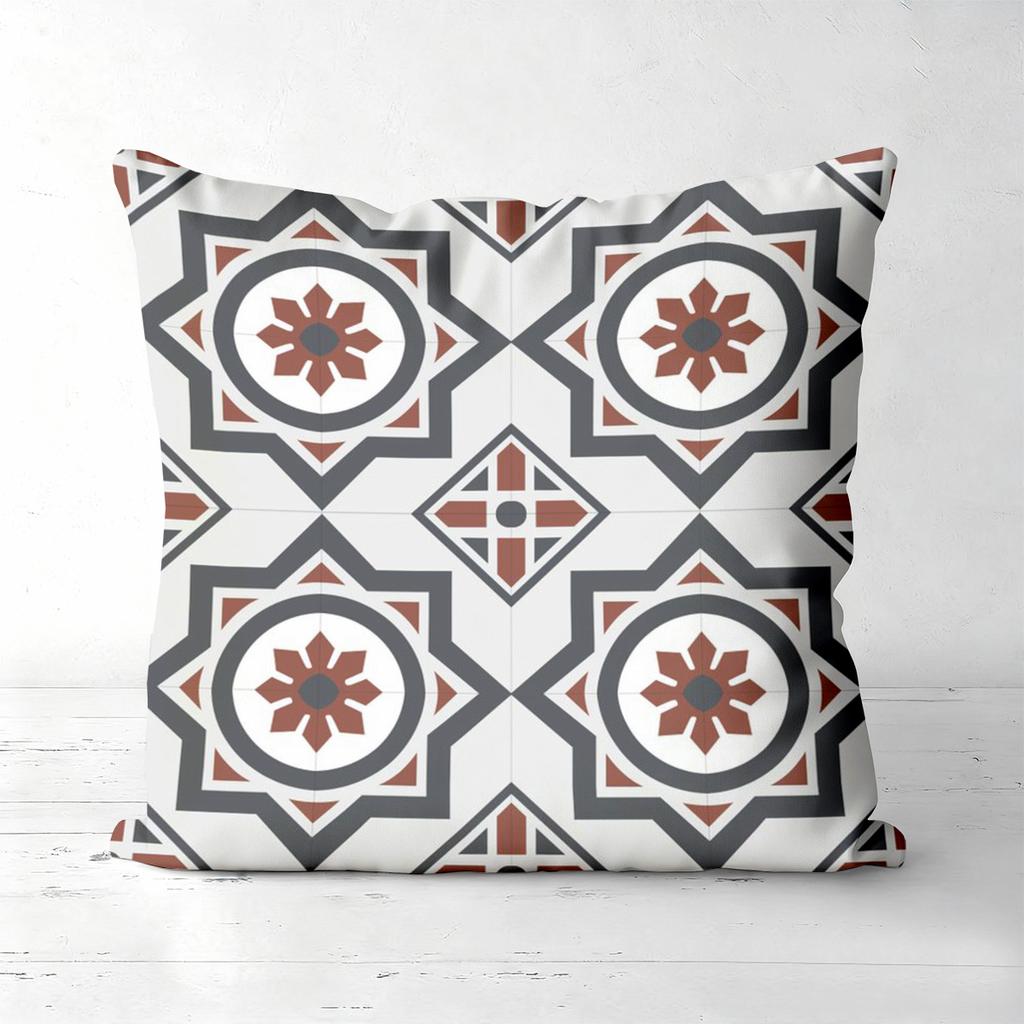 Bohemian Tile Pattern Decorative Throw Pillow Covers Pattern Cushion Cover Suitable for Sofa Bedroom Car Pillow Cover