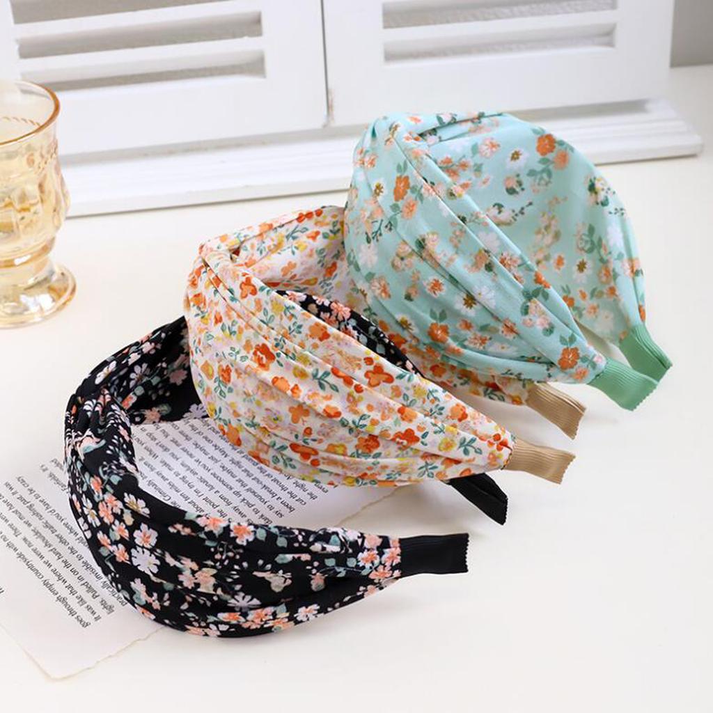 PROLY New Fashion Women Headband Wide Side Cross Knot Flower Hairband Fresh Color Bohemia Turban Hair Accessories
