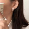 Pearl Bow Stud Earrings Women's Light Luxury Niche Design Earrings New Earrings