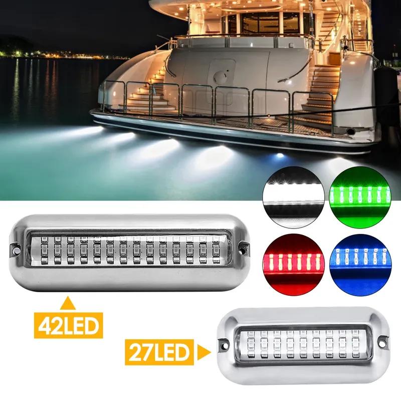 42 LED Wodoodporne Morskie Łodziowe Światło LED Stal Nierdzewna Podwodne Pontonowe Lampa Rufowa Jacht Kabina Pokład Tylne Światła Akcesoria