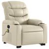 Massage Recliner with Rising Function Cream Faux Leather