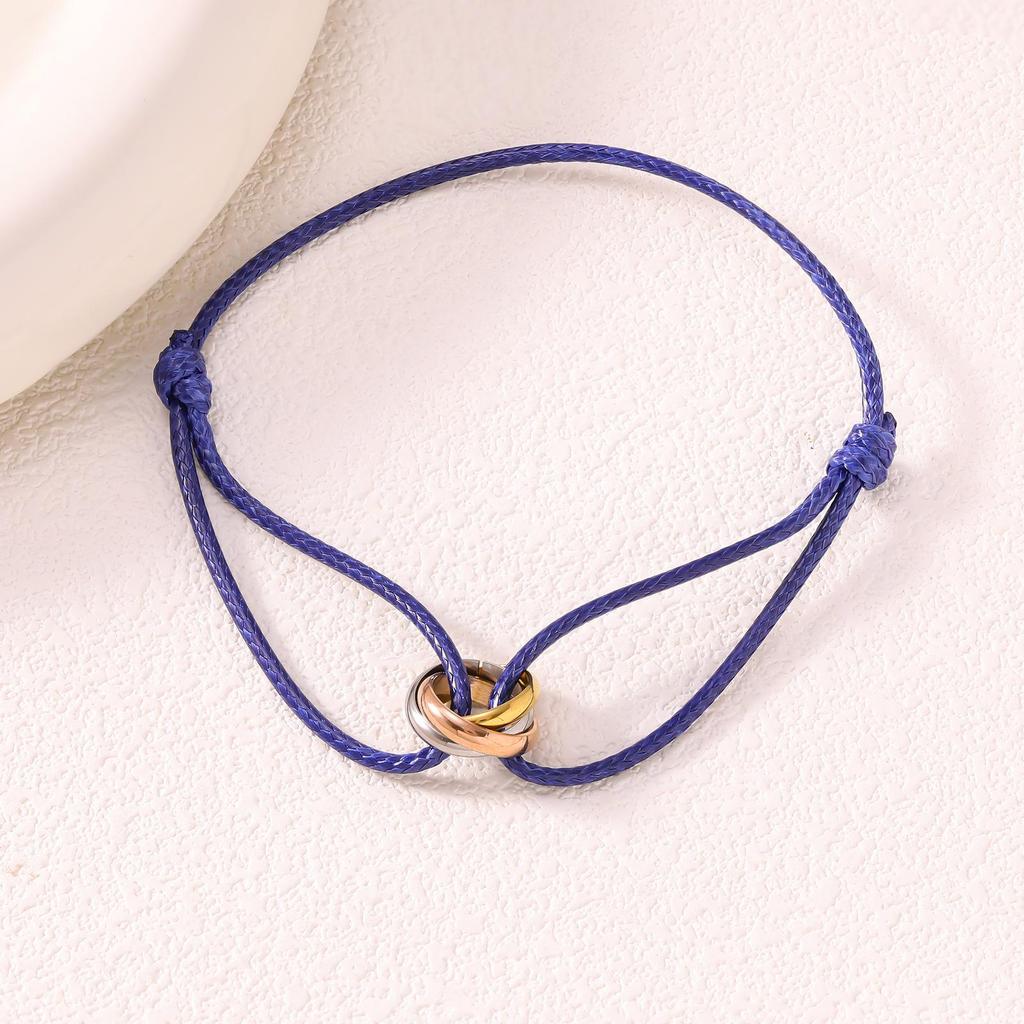 Minimalistisches Verstellbares Drei-Ring-Webarmband - Trendiger Hochwertiger Paarschmuck