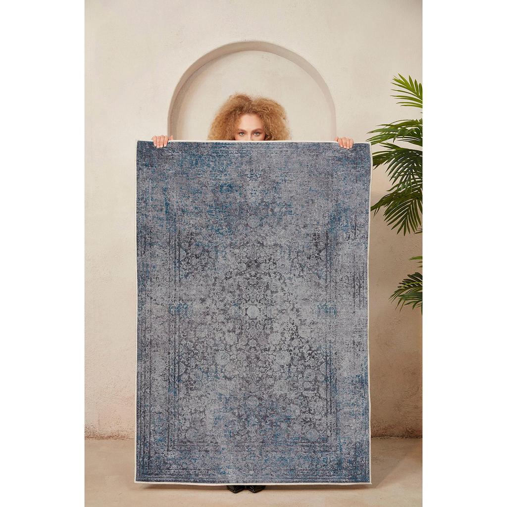 Decorative Non-Slip Base Worn Patterned Living Room Carpet Special Design, Thin, Washable Carpet