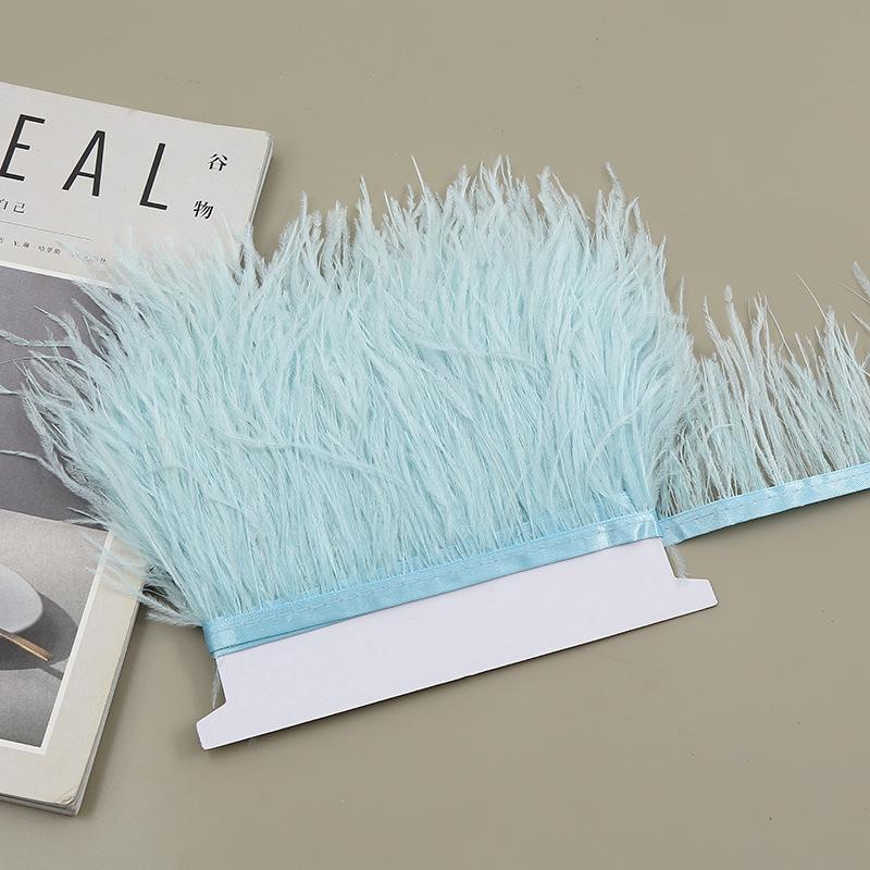 Color 8-10 Cm Ostrich Hair Cloth Edge Clothing Cuffs Hem Ostrich Feather Strips Cloth With Accessories Lace