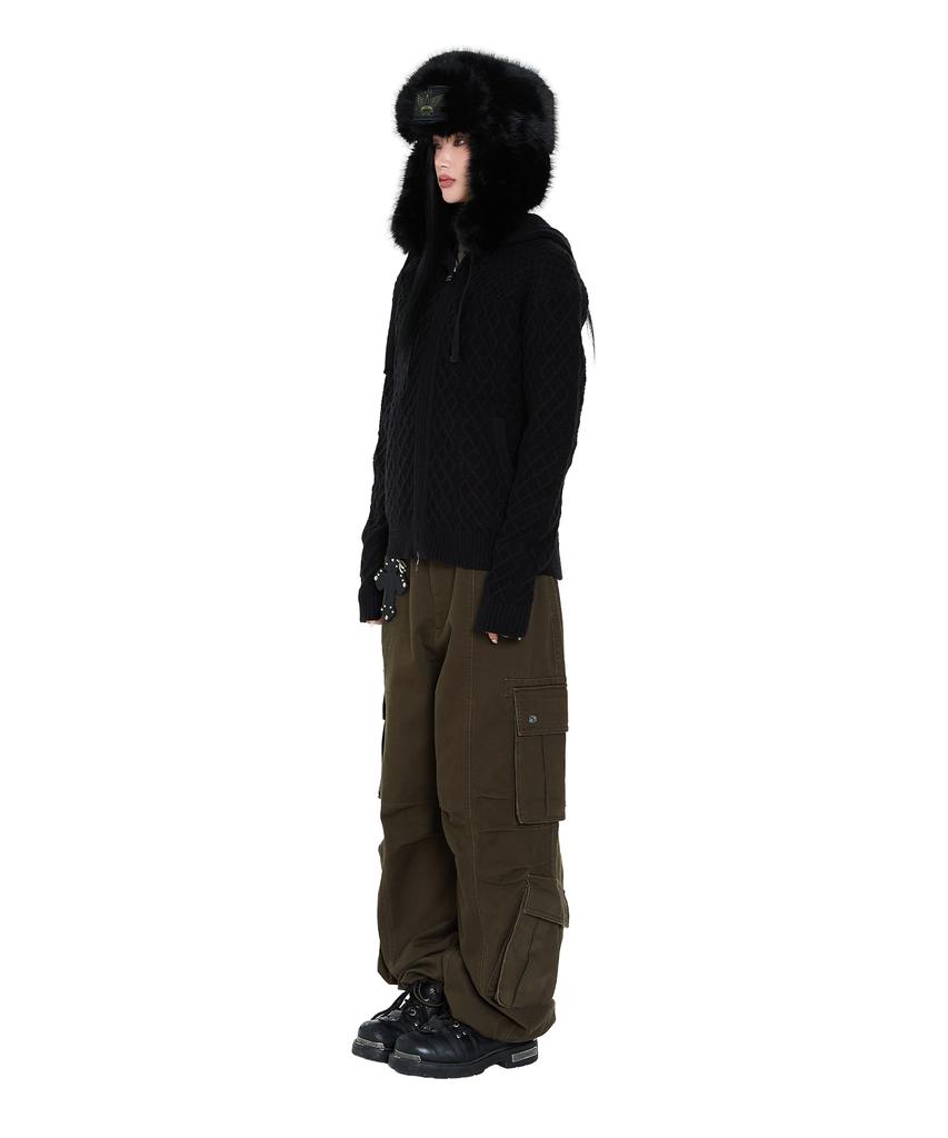 AAKAM Akm Patch Fur Trapper Hat (Black)