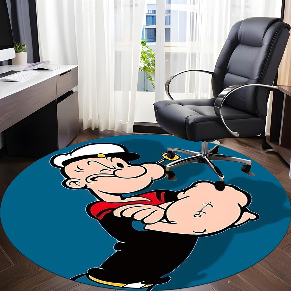 1pc Popeye Sailor Office Round Area Rug, Bedroom Living Room Home Decor, Room Deco,  Offic a1016063