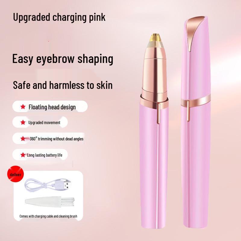 USB Rechargeable Electric Eyebrow Trimmer for Women with Anti-Scratch Design & Extra Blade