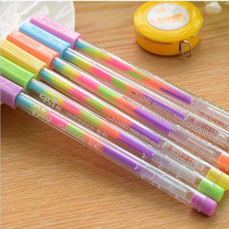 6pcs Kawaii Water Color Chalk Paint Gel Pen for Kids Diary Decoration Scrapbooking Korean Stationery