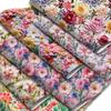 DIY Synthetic Leather Fabric Flowers Florals Printed Imitation Embroidery Faux Leather Shoes Imitation Embroidery