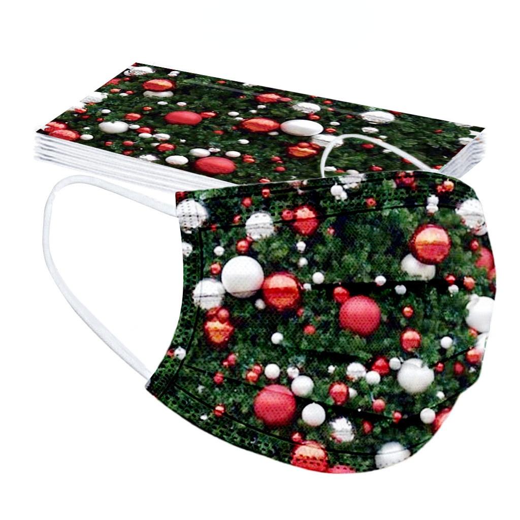 20 Stück Gesichtsmaske für Erwachsene Einweg-Gesichtsmaske Weihnachten 3D-Druck 3-lagig Ohrschlaufe Unisex Mundschutz Mascarillas Kinder Maske