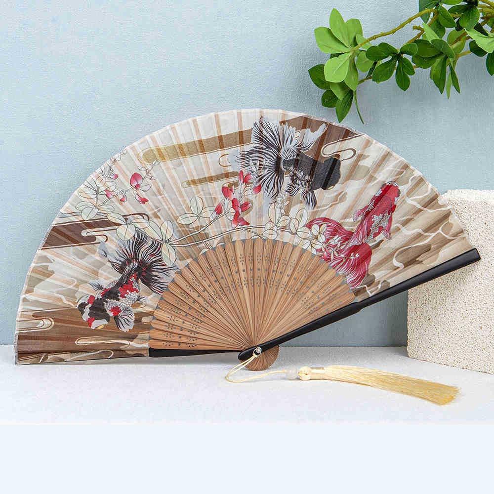 

Bamboo Skeleton Hand Hand Fan Ancient Style Hanfu Dance Fan Custom Art Props Style4