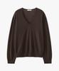 SUARE WOMEN 100% Fine Wool V-Neck Knit Brown