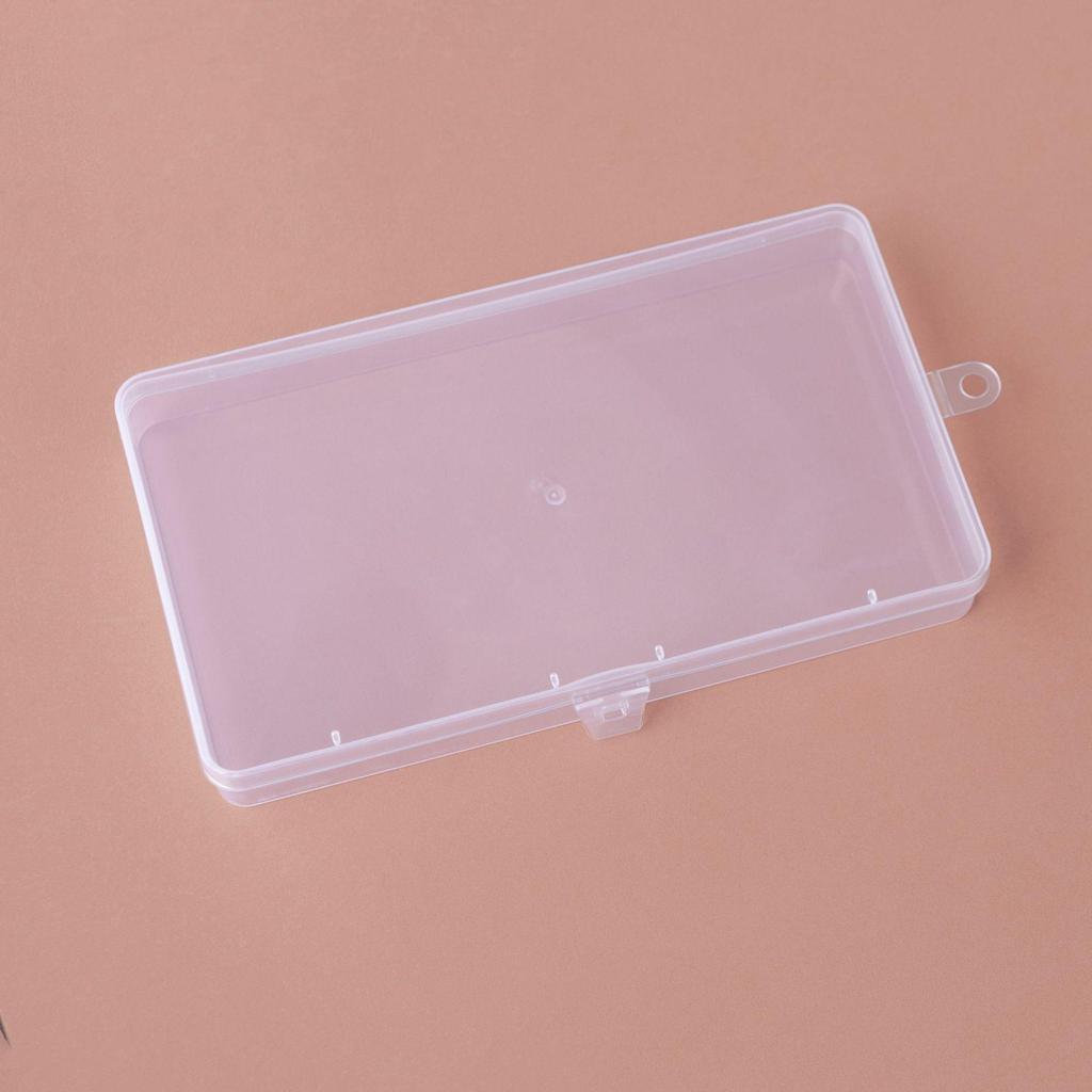 17.4cm Rectangular Transparent Plastic Storage Box with Lid for Cosmetics, Mobile Phones, and Hardware Accessories.