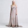 Halloween Game Of Thrones Daenerys Cosplay Dress Greek Style Grey Trailing Gown Party