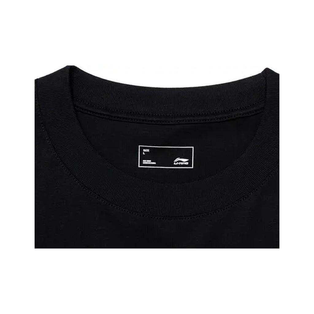 Li-Ning American Letter Print Trendy Versatile Round Neck Pullover Short Sleeve High Waist Tied Shorts Casual Sports Suit YHSU207-1+AKST543-3