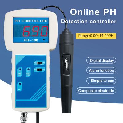 0-14pH Online Kontroler PH Wyświetlacz Cyfrowy Detektor Jakości Wody Monitor Wody do Akwarium Basenu z Kompozytową Elektrodą PH