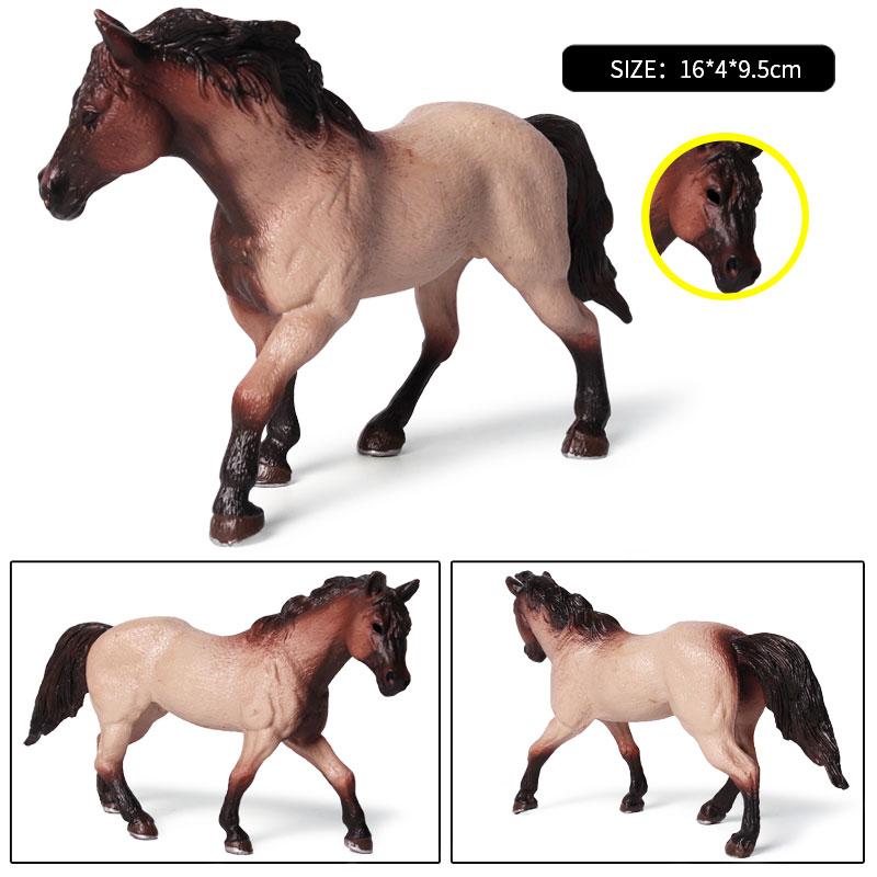 Oenux Original Forest Wild Steed Farm Animal Horse Realistic Model Action Figures Haflinger Ferghana horse PVC Figurines Toy Kid
