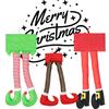 Festive Cross-border Christmas Elf Legs Adorned With Classic Red And Green Stripes