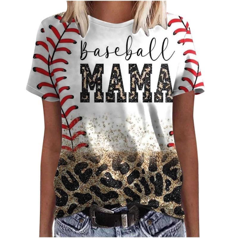 2025 Summer New Animal Print Retro Women's Round Neck Short Sleeved Street Style 3D T-shirt Casual Tops