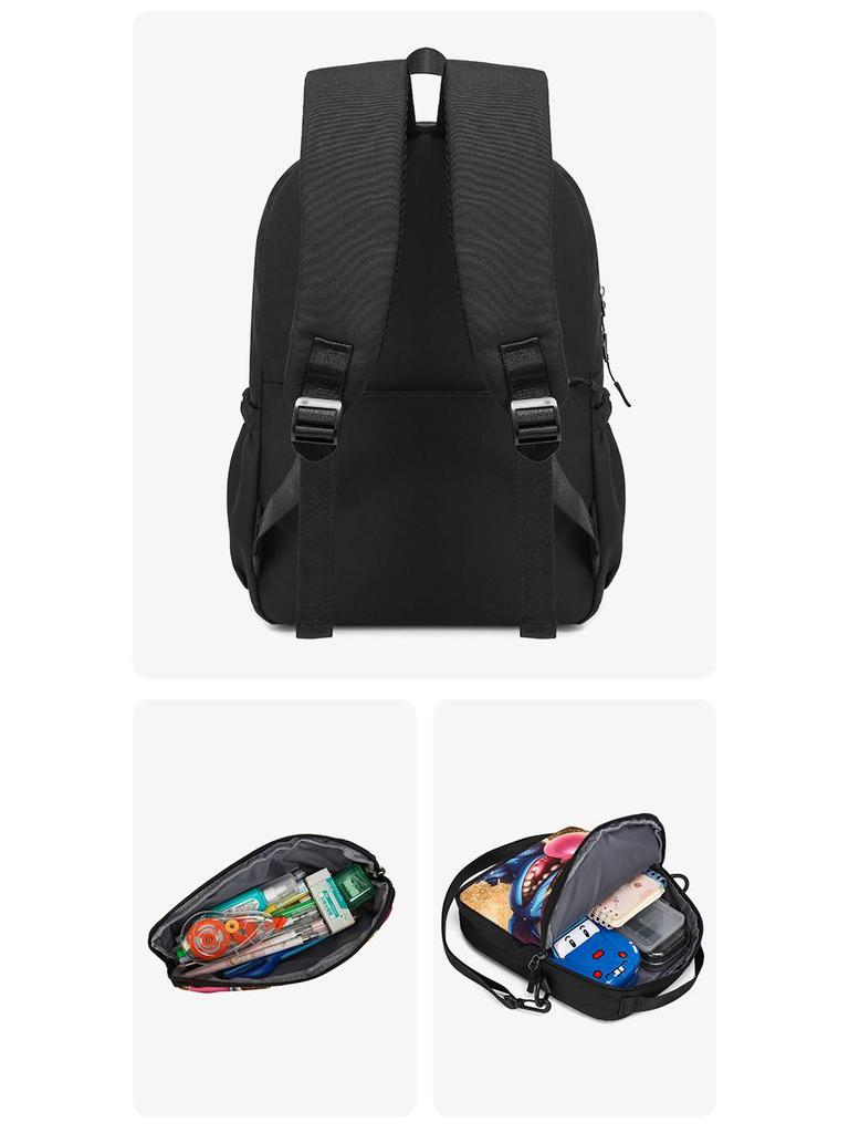 Cross-border Cartoon Print Backpack Set - Large Capacity, Casual, 3-Piece Student Schoolbag