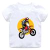 Kinder Kurzarm T-Shirt Cooler Motocross Fahrer Dirt Bike Cartoon Druck Rundhals T-Shirt Rennsport Thema Grafik Lässig Jungen Tägliches Oberteil