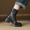 Krazing Pot Microfiber Winter Round Toe Modern Platform Size 33 Boots Size 43 Thick Bottom Zipper Women Ankle Boots