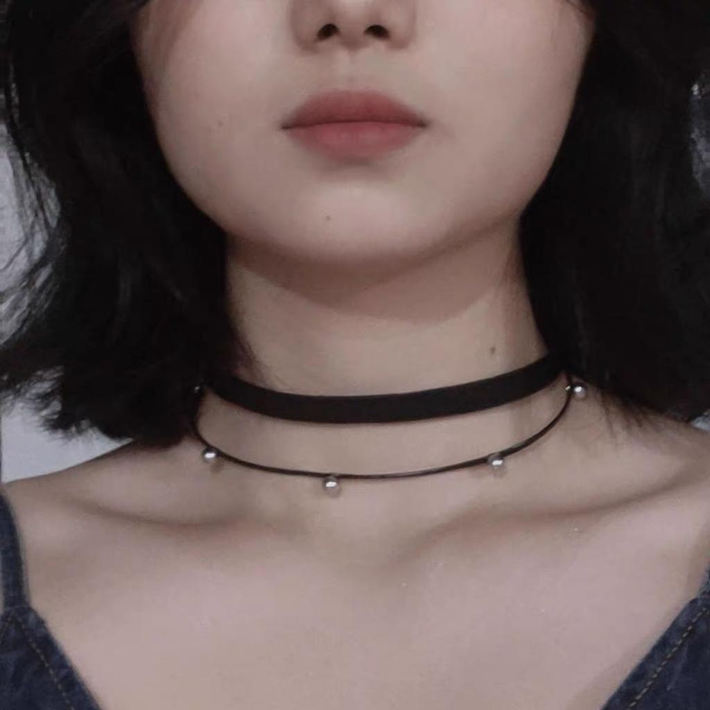 Niche Design Sense Black Belt Buckle Choker Daily Neck Accessories Short Collar Minimalist Neck Ring Women
