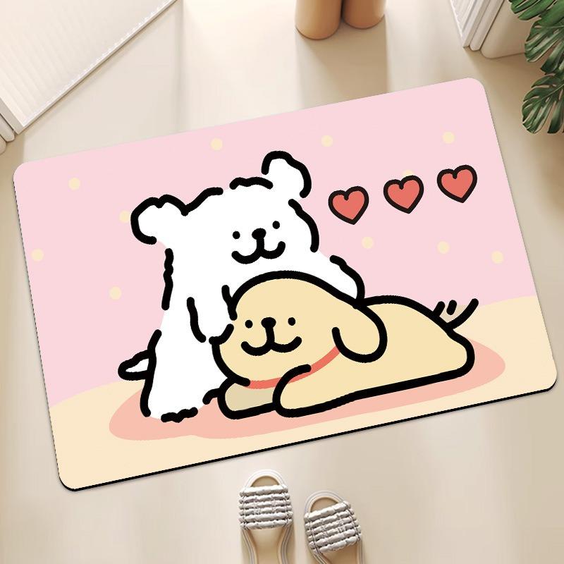 Funny Dog Diotomite Bath Mat Super Absorbent Washroom Quick Drying Carpet Non Slip Diatom Mud Rug Shower Room Easy Clean Doormat
