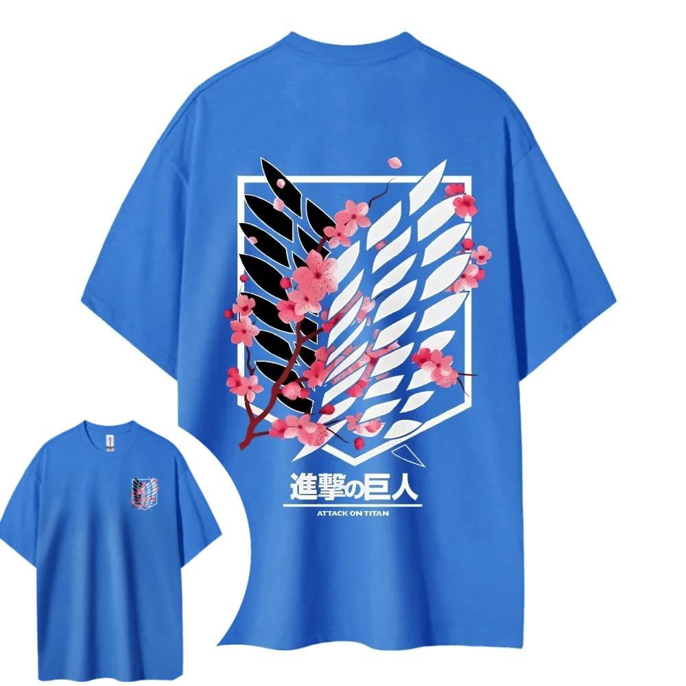 AOT Wings of Freedom Short Sleeve Mens and Womens Same Comfortable Short Sleeve Couple Clothing Casual Short Sleeve Popular