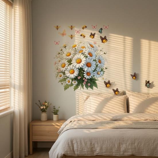 Static Window Clings Flower Butterfly Bee Wall Sticker Self Adhesive Removable Vinyl Decal