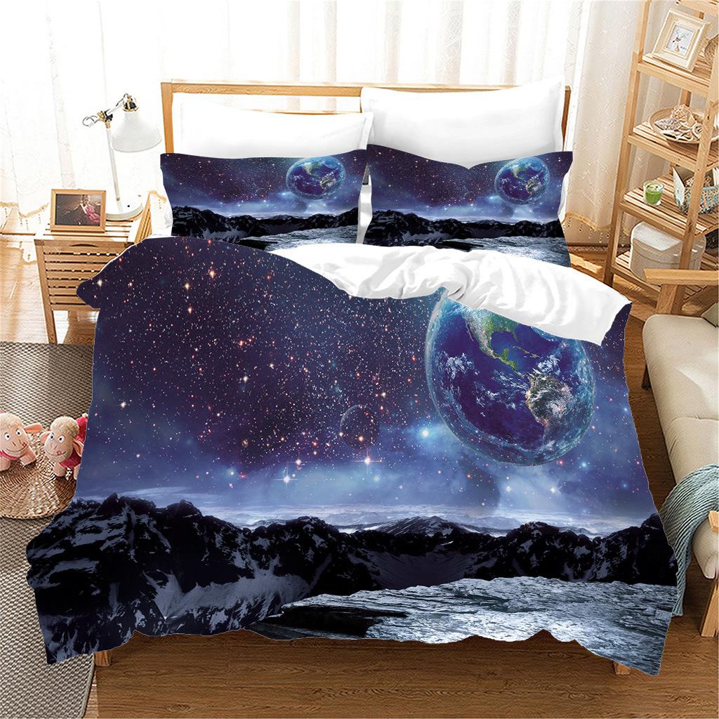 Cosmic Interstellar Wind Bed Three-Piece Set Four-Piece Digital Printing Quilt Cover Pillowcase
