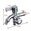 Extended Brass Double Outlet Washing Machine Faucet