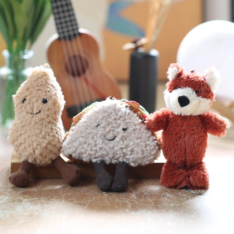 Cute Jellycat Sandwich Fox Peanut Kids Plush Toy Keychain For Decor Backpack
