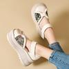 GKTINOO Retro Round Toe Thick Sole Sandals 2025 Summer New Genuine Leather Casual Women's Flat Platform Shoes