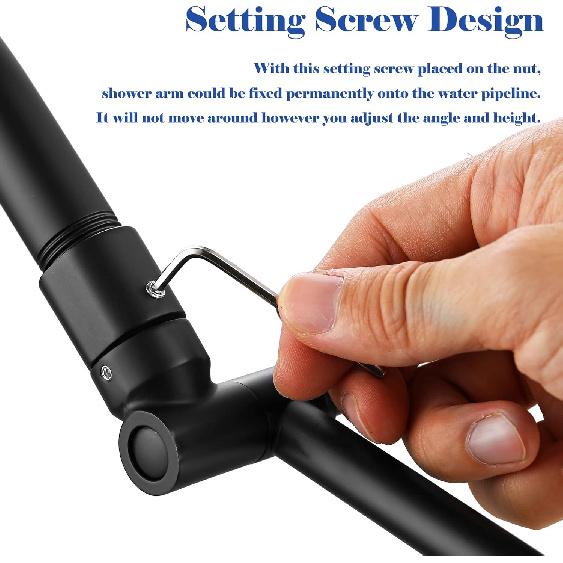 Shower Head Extension Arm - 13'' Shower Arm Extension for Rain & Handheld Shower Head, Height and Range Adjustable, Shower Extension Arm with Locking